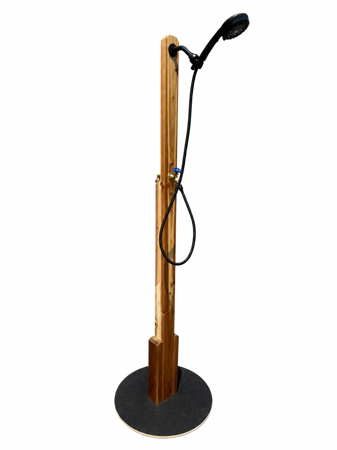 Cedar Outdoor Shower with Brass Plumbing | Portable Garden Hose Shower