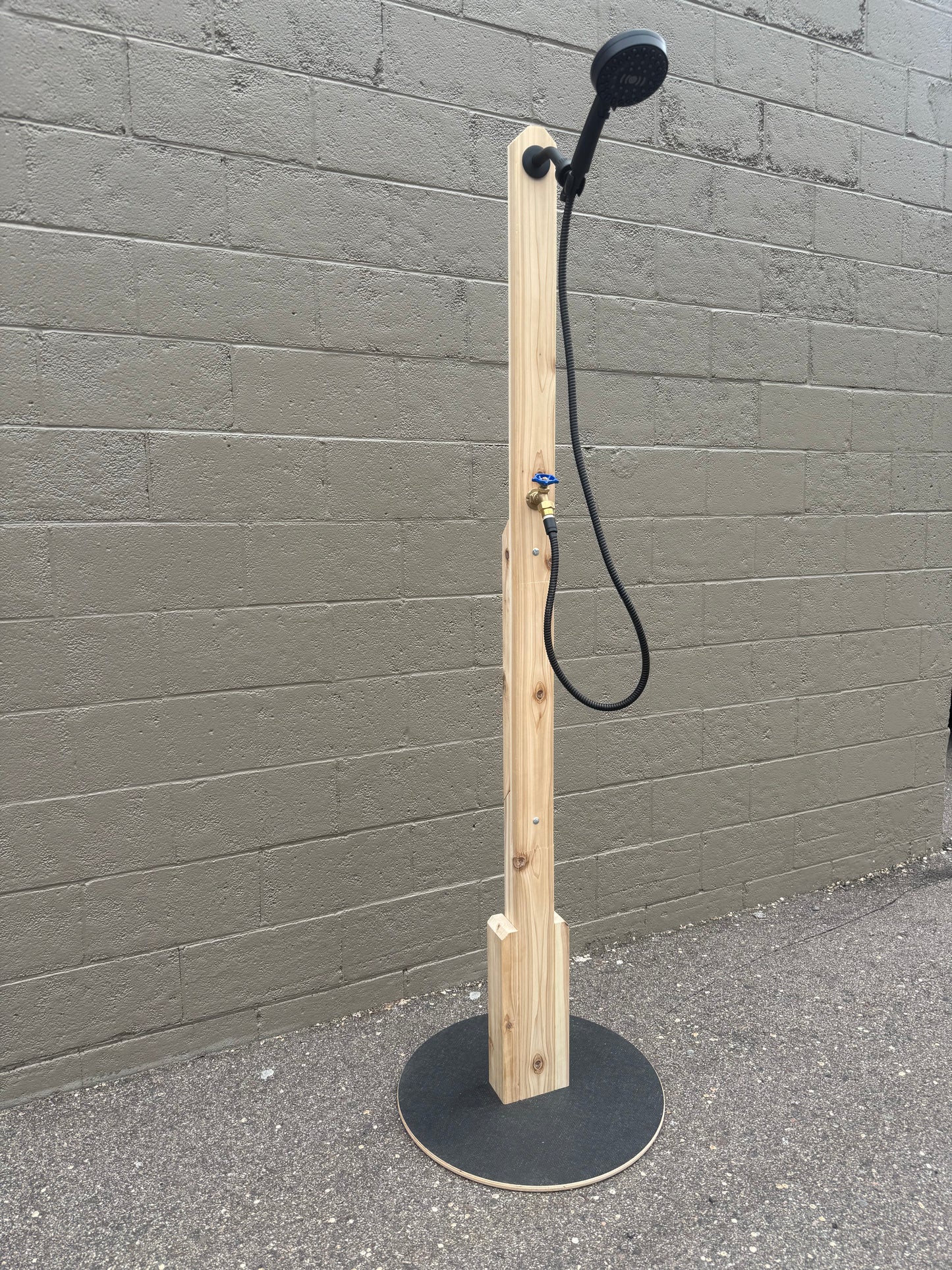 Cedar Outdoor Shower with Brass Plumbing | Portable Garden Hose Shower