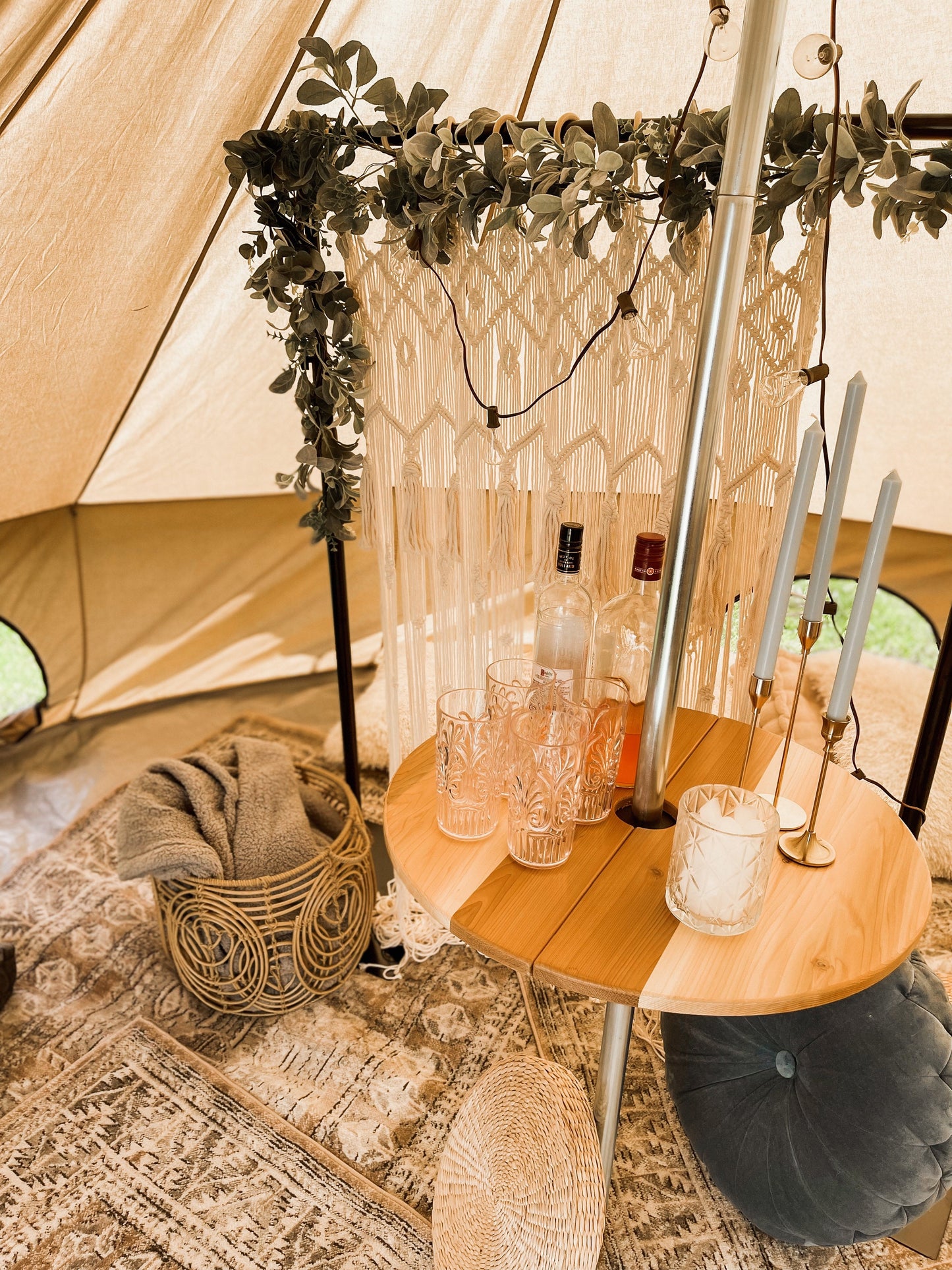 Bell Tent Bar Pole Table